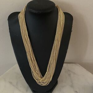 Vintage Jewelry Gold Toned Multi Chained Necklace Classic Old Money 18”